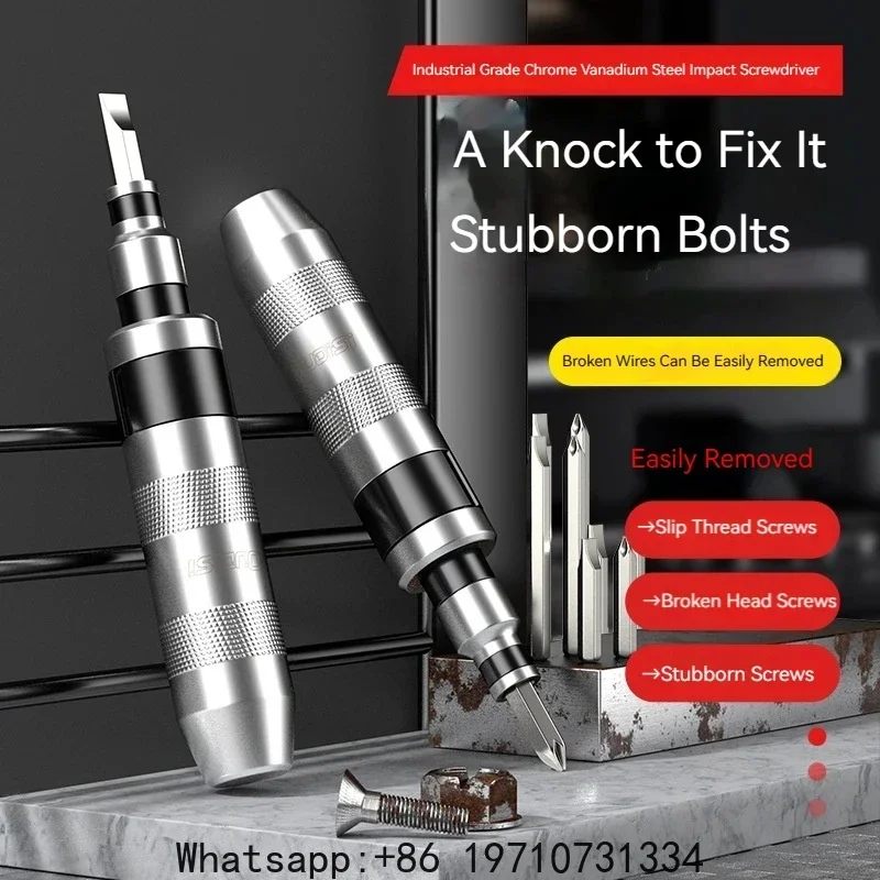 7/13 PCS Impact Screwdriver Hand Manual Reversible Impact Driver Set Durable Remove Disengage Rusted Fasteners or Frozen Bolts