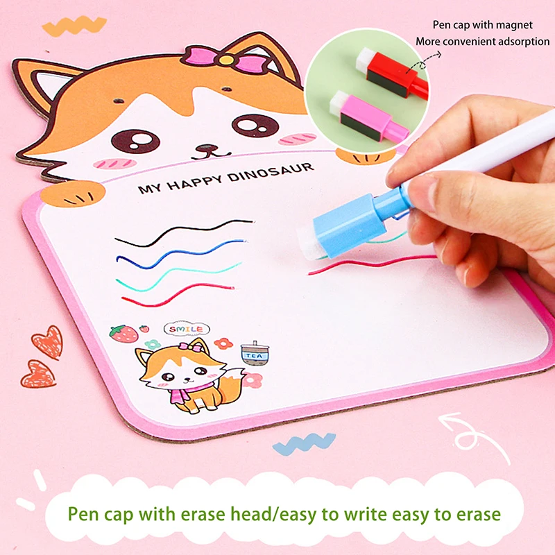 8Pcs Colorful Magnetic Whiteboard Dry Erase Marker Pens High-capacity Erasable Whiteboard Marker Pens Office School Supplies