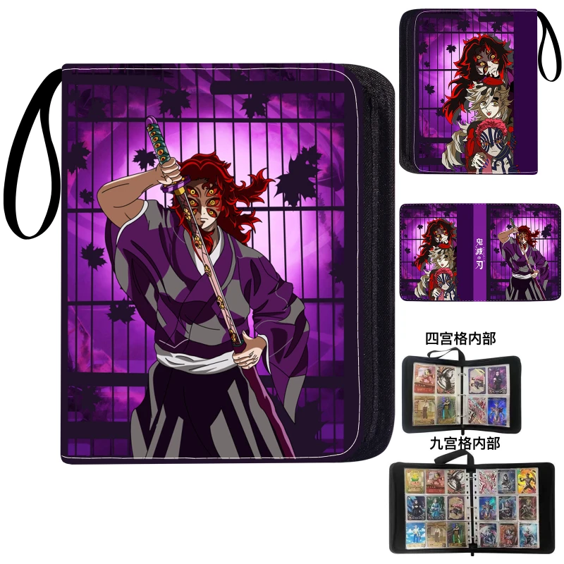 400pcs-900pcs-anime-cartoon-demon-slayer-blade-49-grid-loose-leaf-zipper-peripheral-card-collection-book-children's-toys