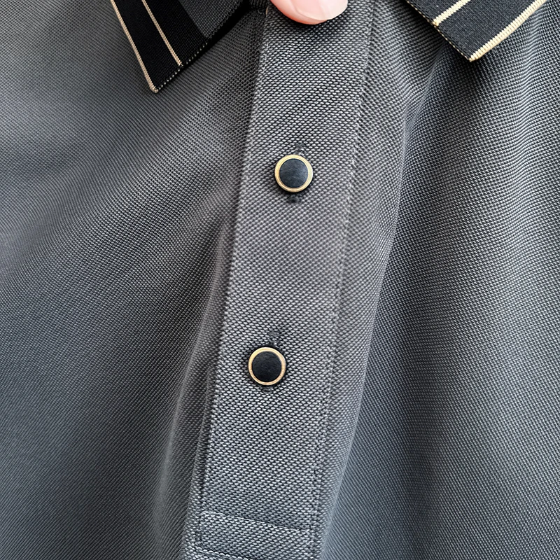 Exquisites, hochwertiges Herren-Poloshirt mit Print, Herbst, Langarm, Kontrastfarben, hautfreundlich, T-Shirt, für den Alltag, Freizeitkleidung für Herren – Detail 14
