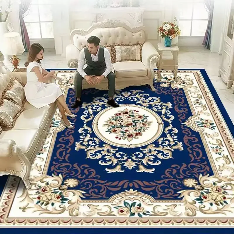 Vintage Bohemian style carpet, European style bedroom, living room, coffee table, floor mat, ethnic style home decoration carpet