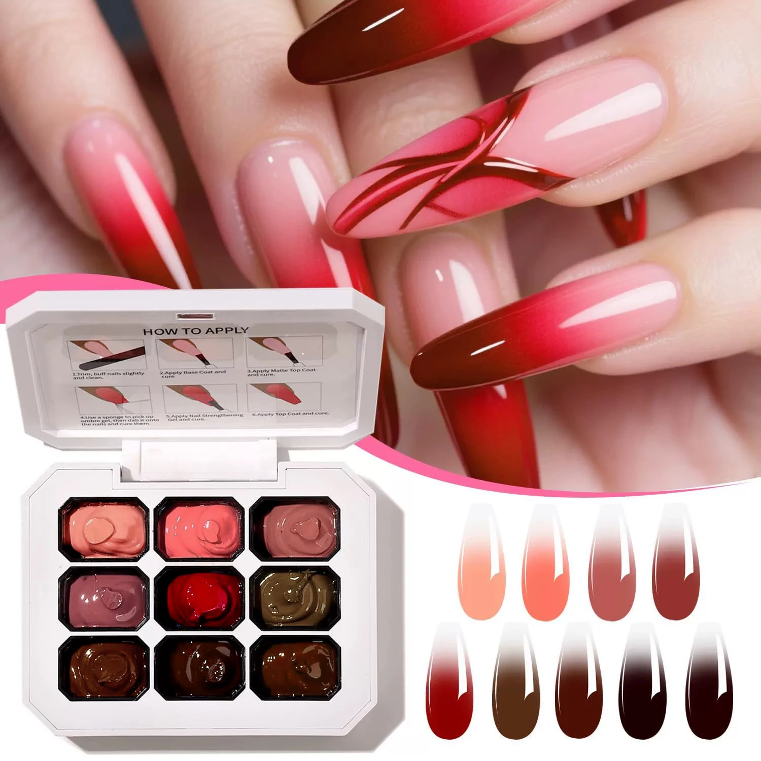 9 Color Gradient Painting Gel  - Nail Art Painting ulasan dan harga