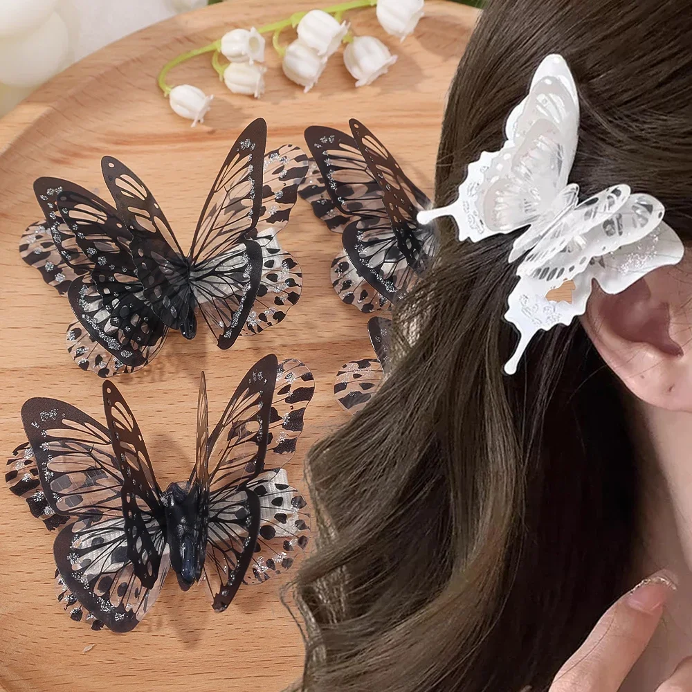 New 3D Movable Butterfly Shaped Hair Clips Metal Hollow Fashion Flying Butterfly Barrettes Kit Hair Accessories Women image 5
