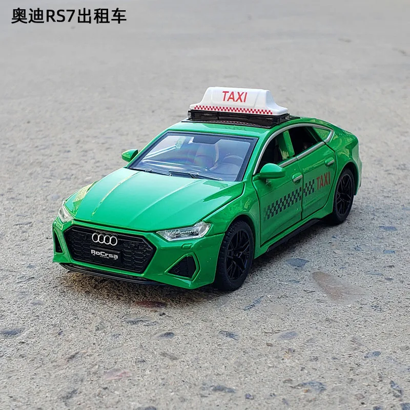 

1:32 AUDI RS7 taxi High Simulation Diecast Metal Alloy Model car Sound Light Pull Back Collection Kids Toy Gift
