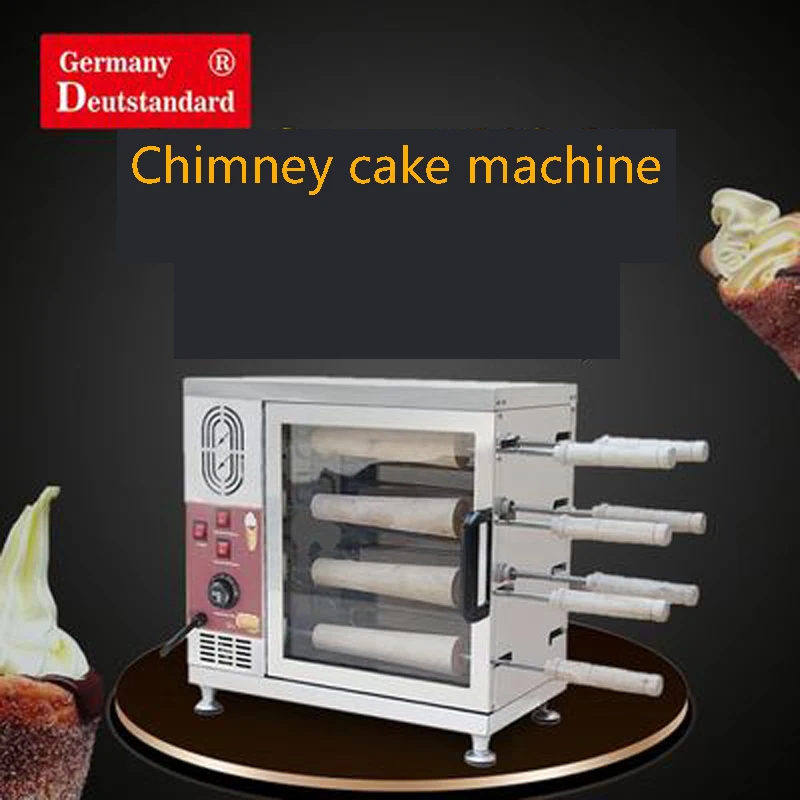 PBOBP 220V 110V Chimney Cake Oven Roll Grill Machine Stainless Steel Bread Roll Ice Cream Cone Kurtos Kalacs Waffle Maker