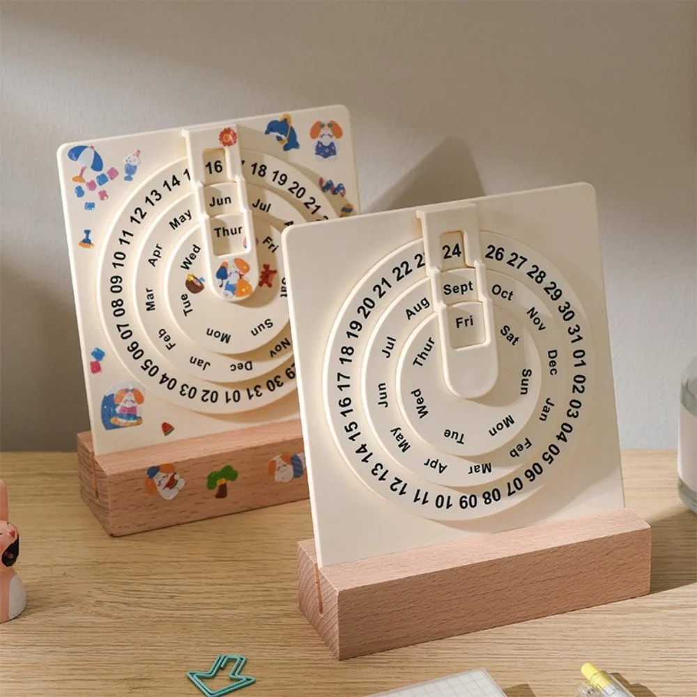 Handmade Perpetual Calendar DIY Personality Rotating Calendar Portable Month Display Desk Calendar College Entrance Examination