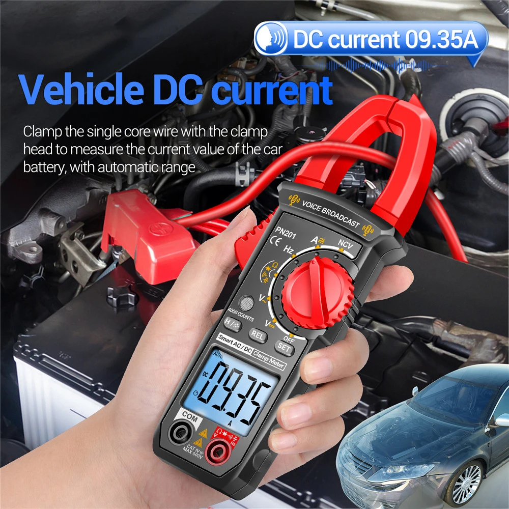 Pn201 Stemmeters Klem Multimeter Dc/Wisselstroomspanningstester 4000 Telt Multiitester Ncv Ohm Capaciteitstesttools