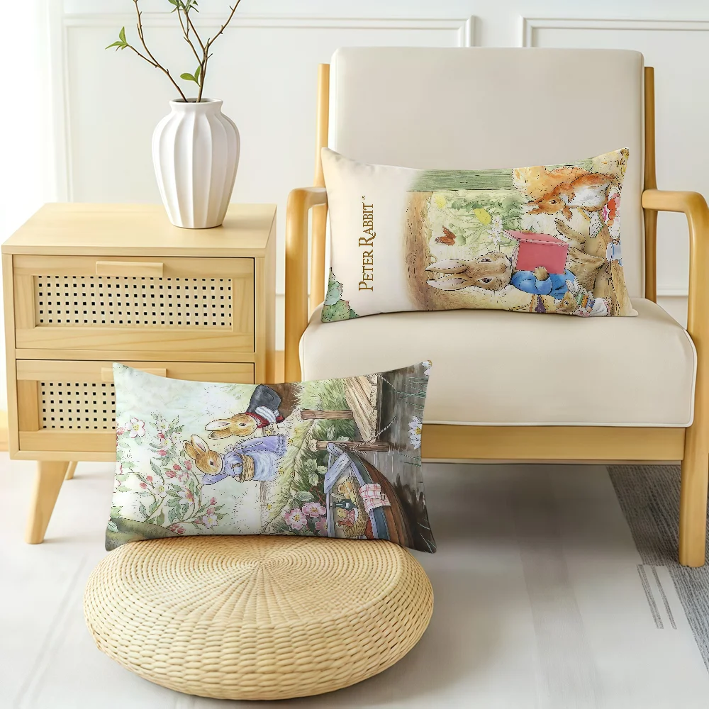 Cartoon P-Peter R-Rabbit cushion cover Hit Product Home Sofa living Room Double-sided Soft Decorative Pillow Cover