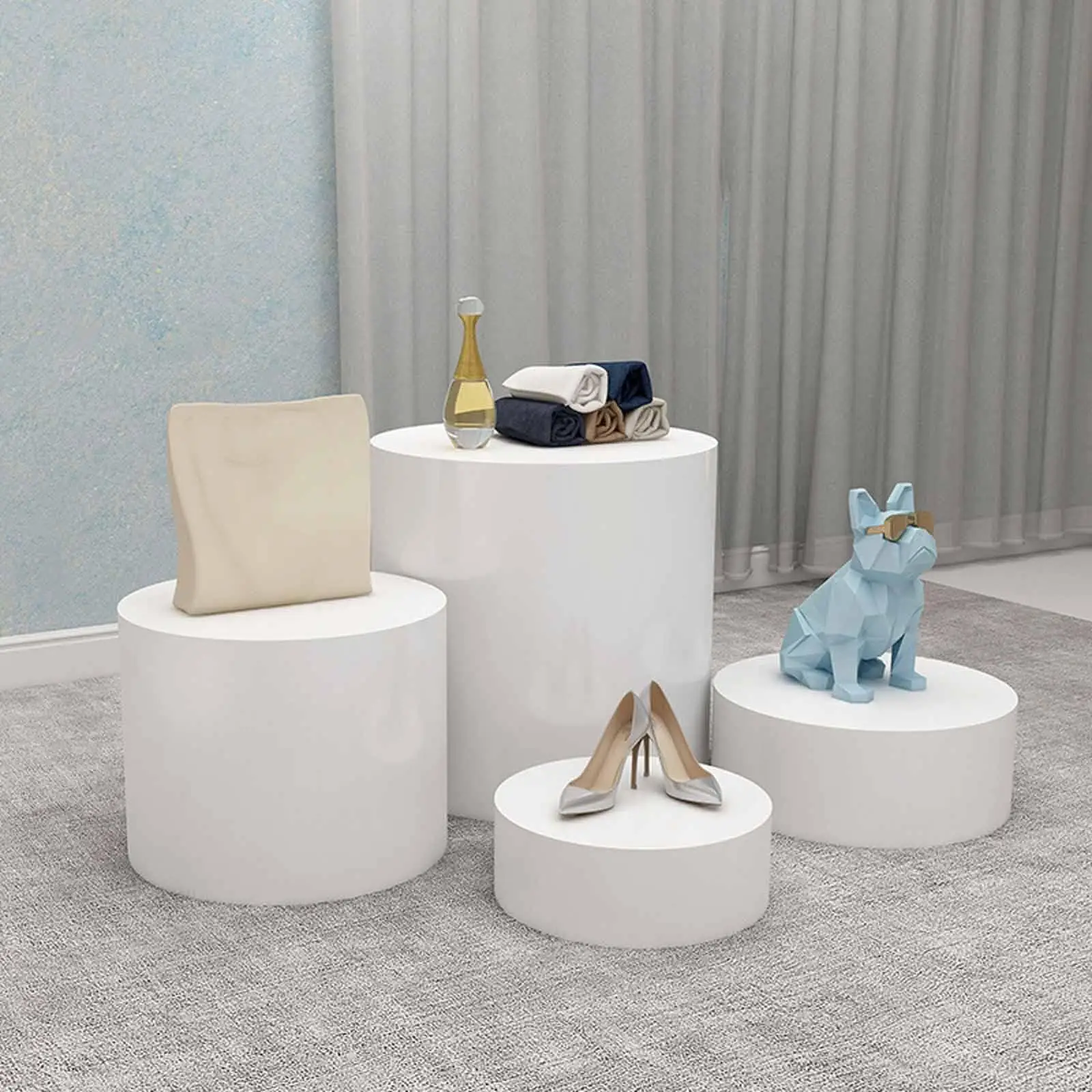 Cylinder Pedestal Stand Display Plinth Pillar Wear Resistant Stand Decoration for Wedding Ceremony Birthday Party Art Event