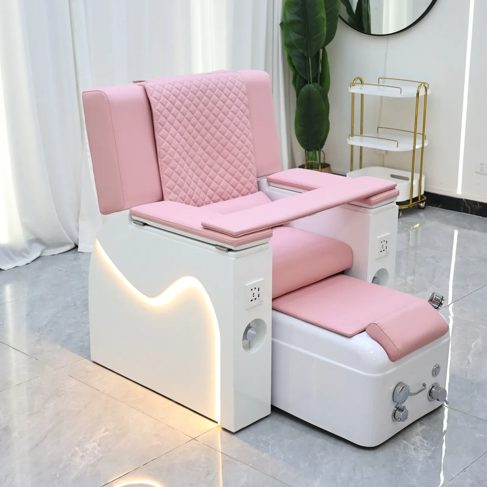 Multi-function SPA Pedicure Chair, Electric Massage Foot Spa Sofa with Foot Tub, Nail Salon Manicure Furniture, Custom Made