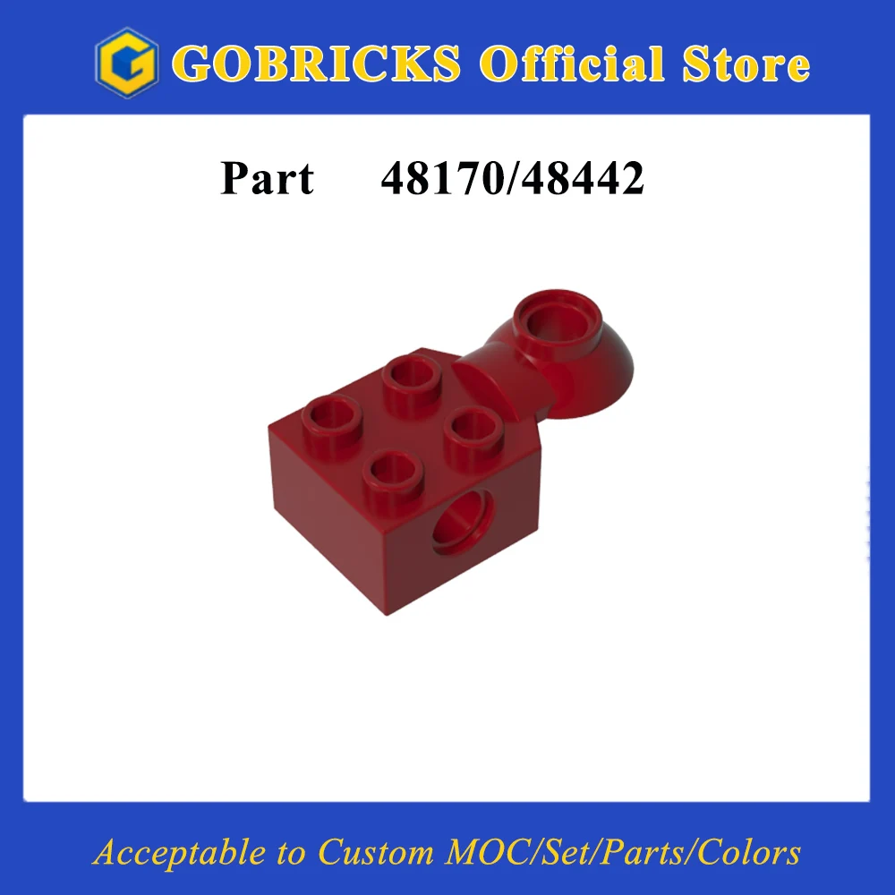 

Gobricks 1 шт. 48170 48442 Технический кирпич Special 2 x 2 с отверстием для штифта Вращающийся шарнирный шарнир Половина совместимы с моделью серый цвет