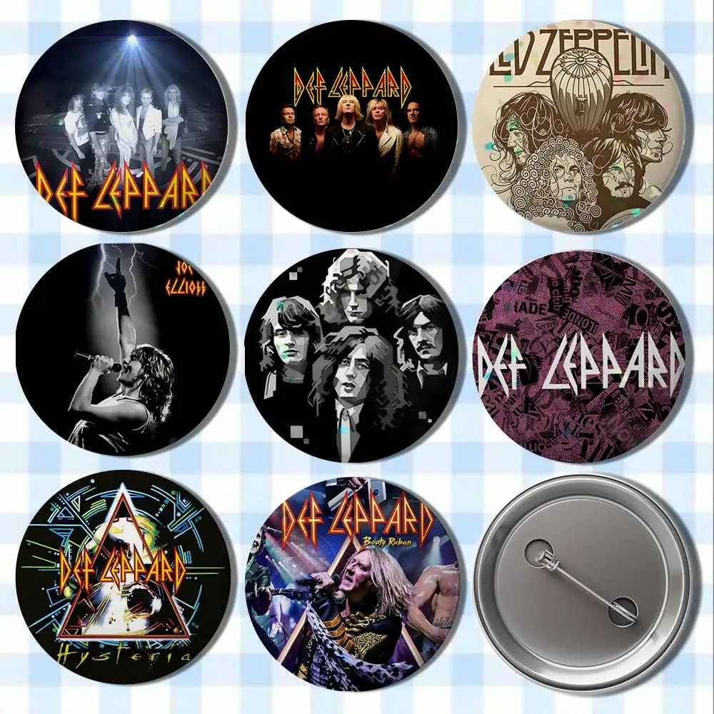 

D-Def Band L-Leppard Badges Button Round Creative Pin Brooch Badge Bag Decor Accessories Fans Collect Friends Gifts