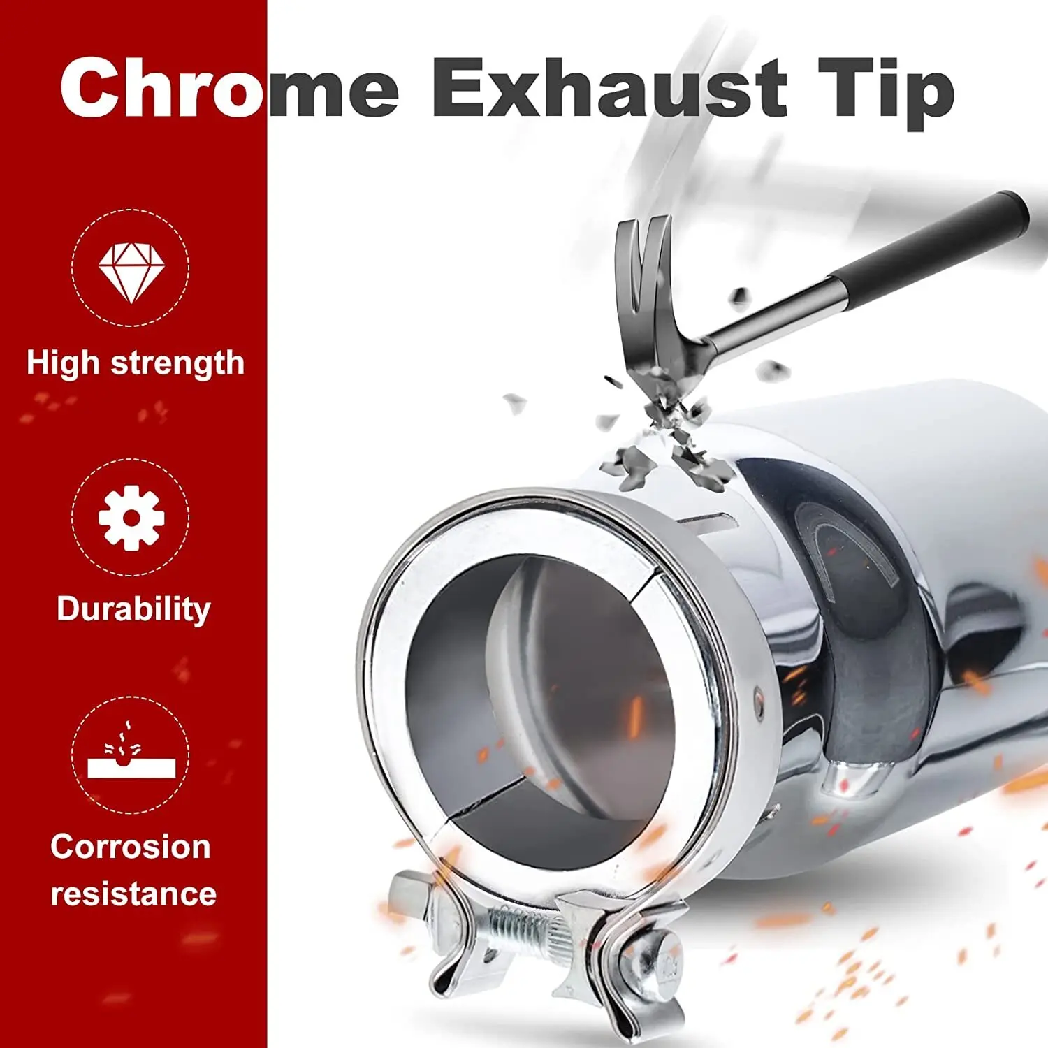 PT932-35180-02 PT932-35162 6,9 Zoll 8,5 Zoll Chrom Auspuffspitze Clamp-on Für 2005-2023 Toyota Tacoma Splitter