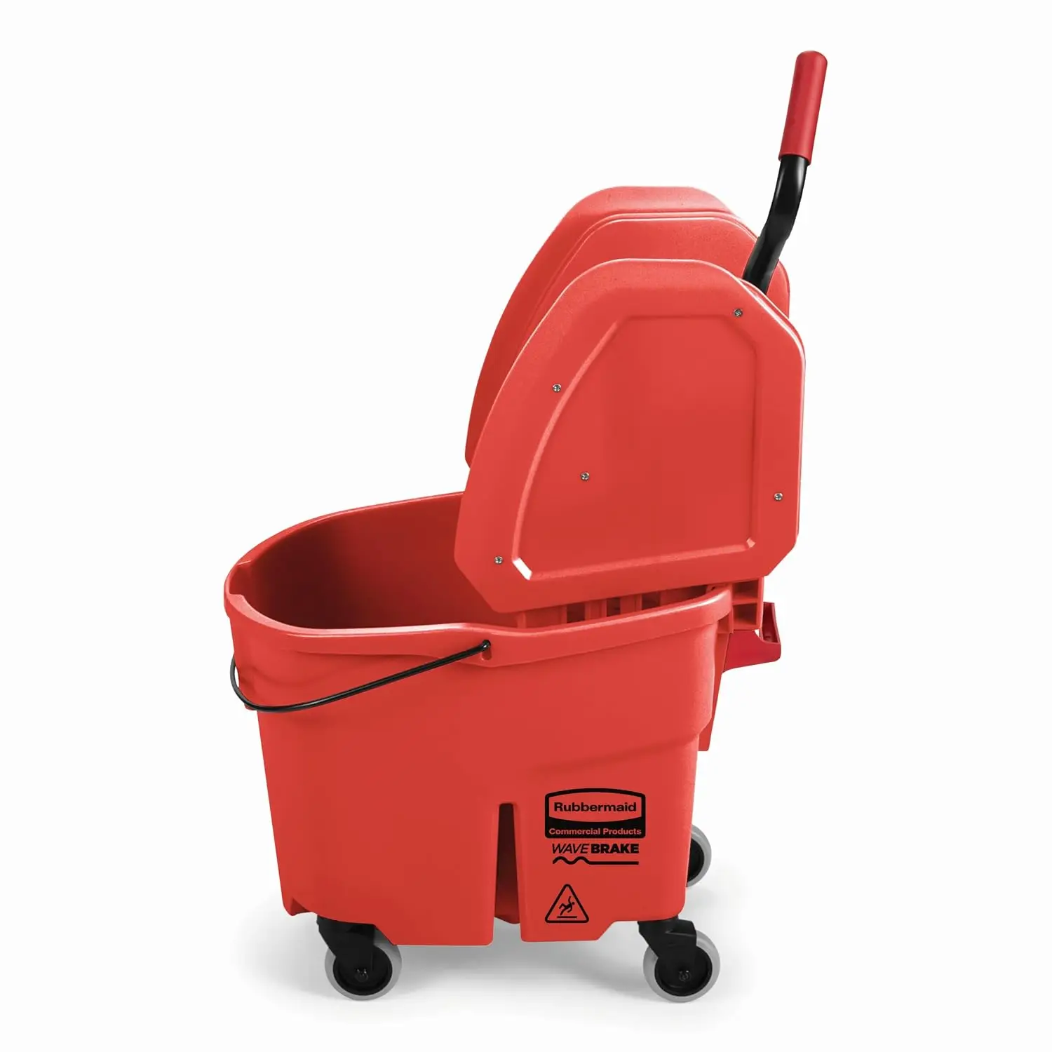 Commercial Products WaveBrake 35QT Down-Press Mop Bucket, Red