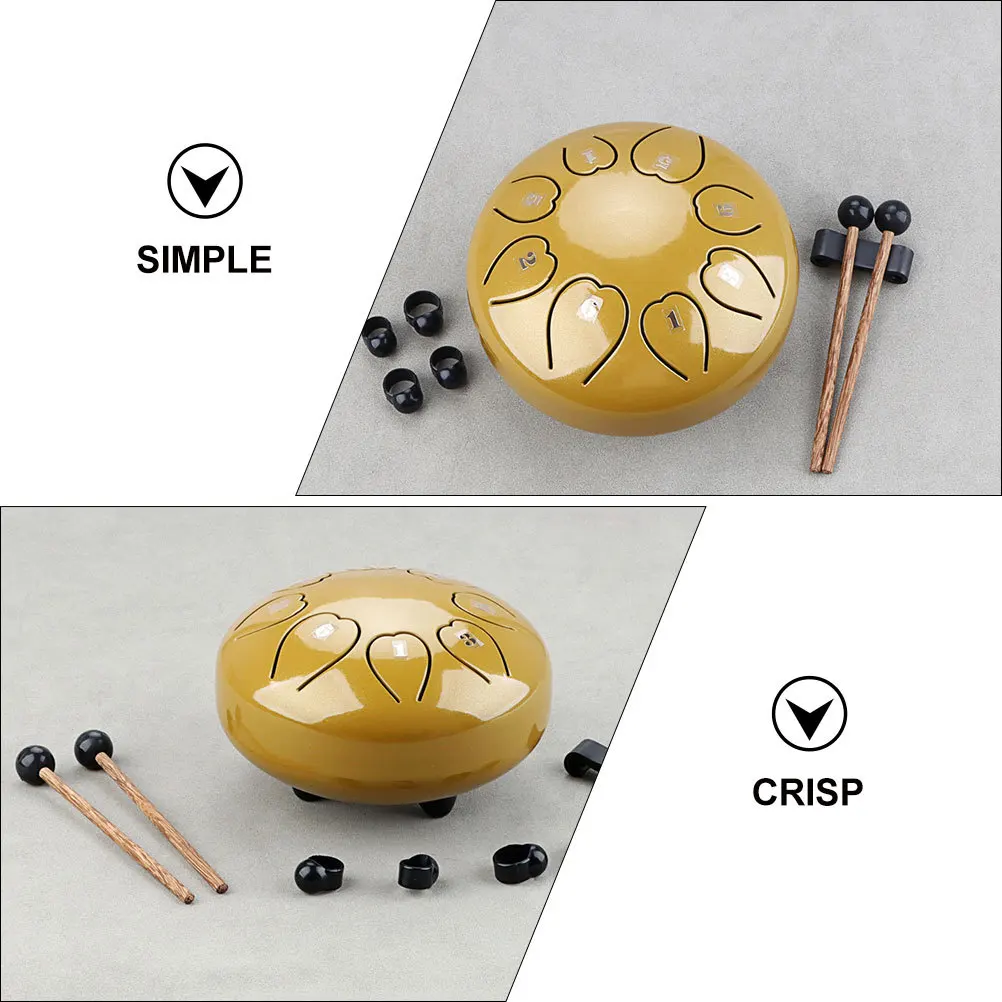 

1 Set Metal Tongue Drum Portable Percussion Instrument For Beginner Adults Hand Drum Kit Ethereal Sound Music Performance Yoga