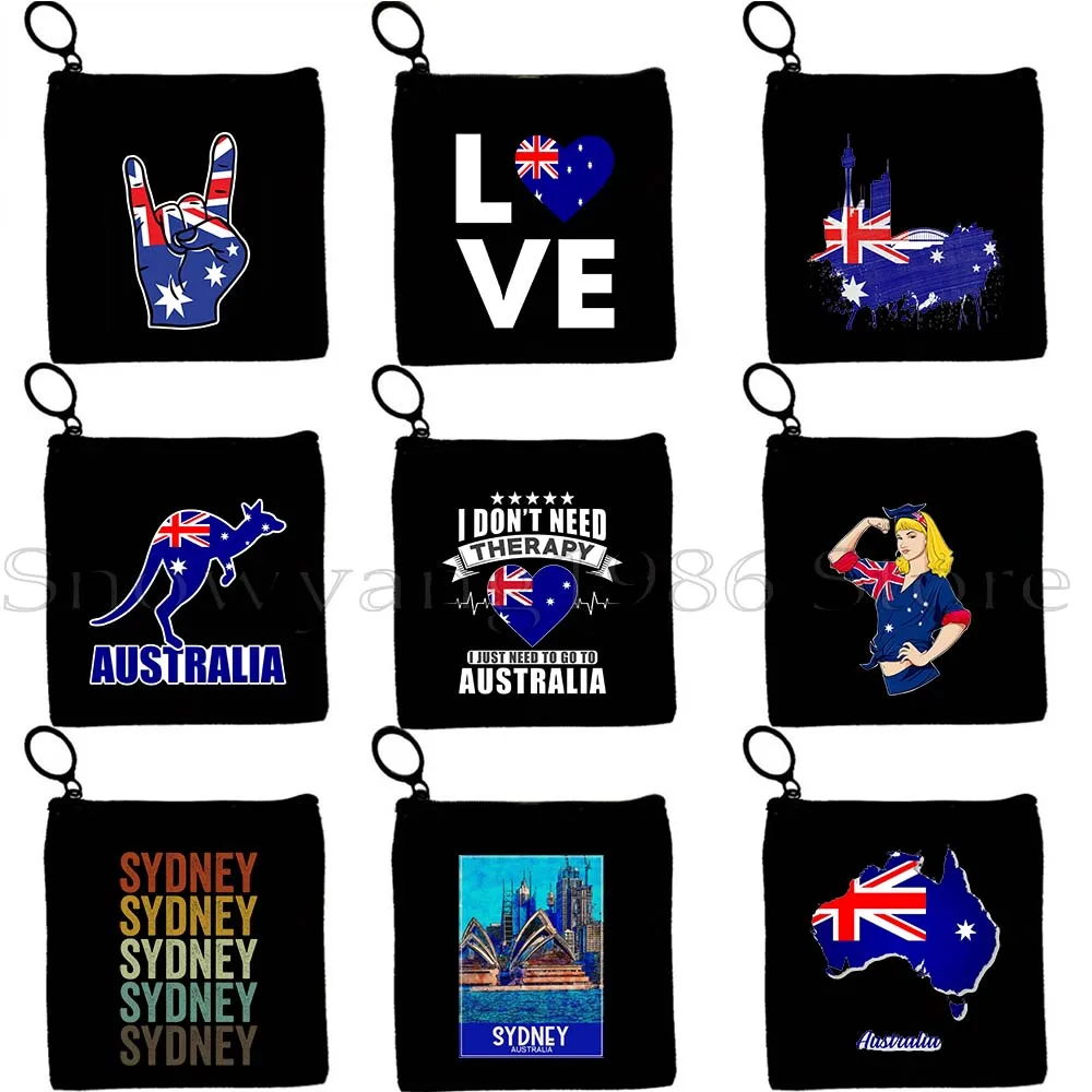 

Sydney Skyline Australia Flag Map Gift Adelaide Cute Kangaroo Koalas Australian Girl Key Coin Purse Case Bag Wallet Zipper Pouch