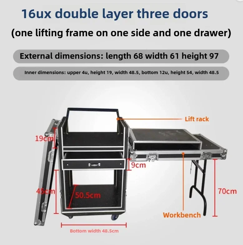 Transport Flight Case with Casters Customized Aluminum  Heavy Carrying DJ Stage Props Audio Box Trolley