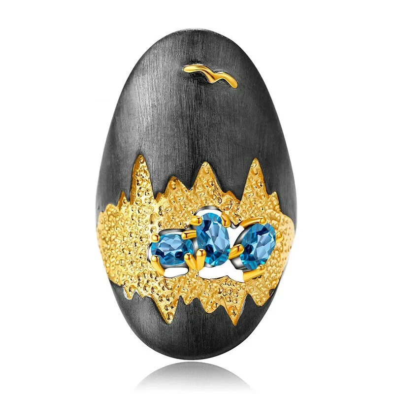 

Modern Gothic Landscape Gold Ring for Women Artistic Concept Fashionable Cute Jewelry Accessory