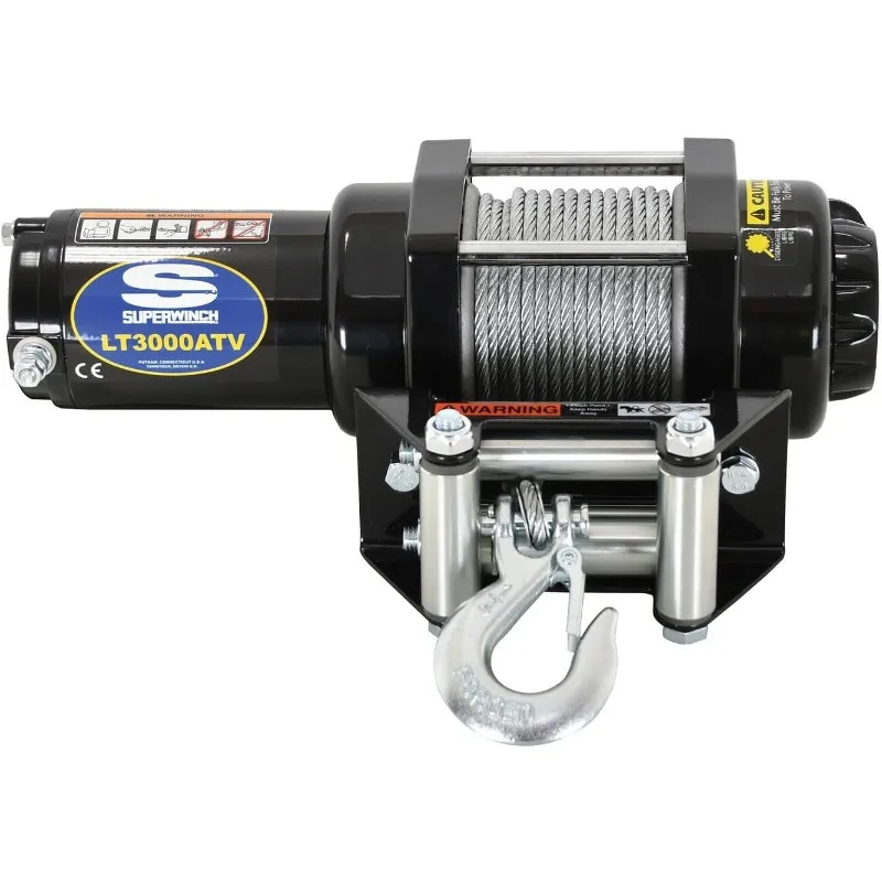 1130220 LT3000 12V DC WInch 3,000lb/1361kg Single Line Pull with Roller Fairlead, 3/16in x 50ft Steel Wire Rope