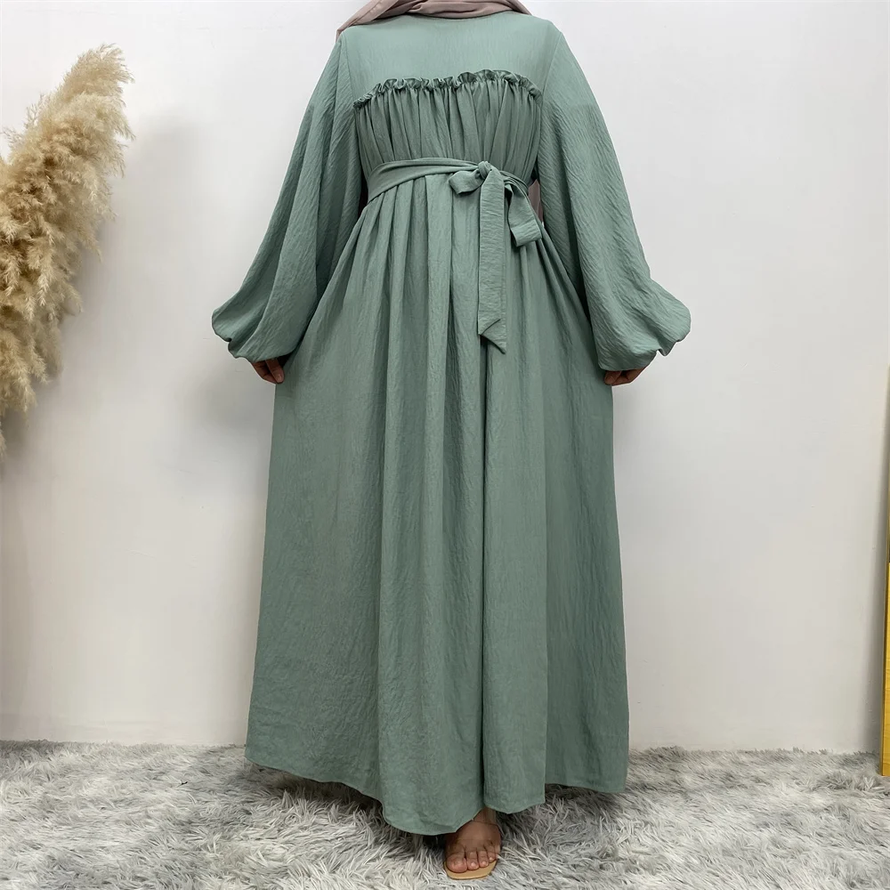 Plain Abaya Dress Long Sleeve Muslim Women Loose Robe African Dresses Islam Dubai Modest Kaftan Eid Prayer Garment Jilbab