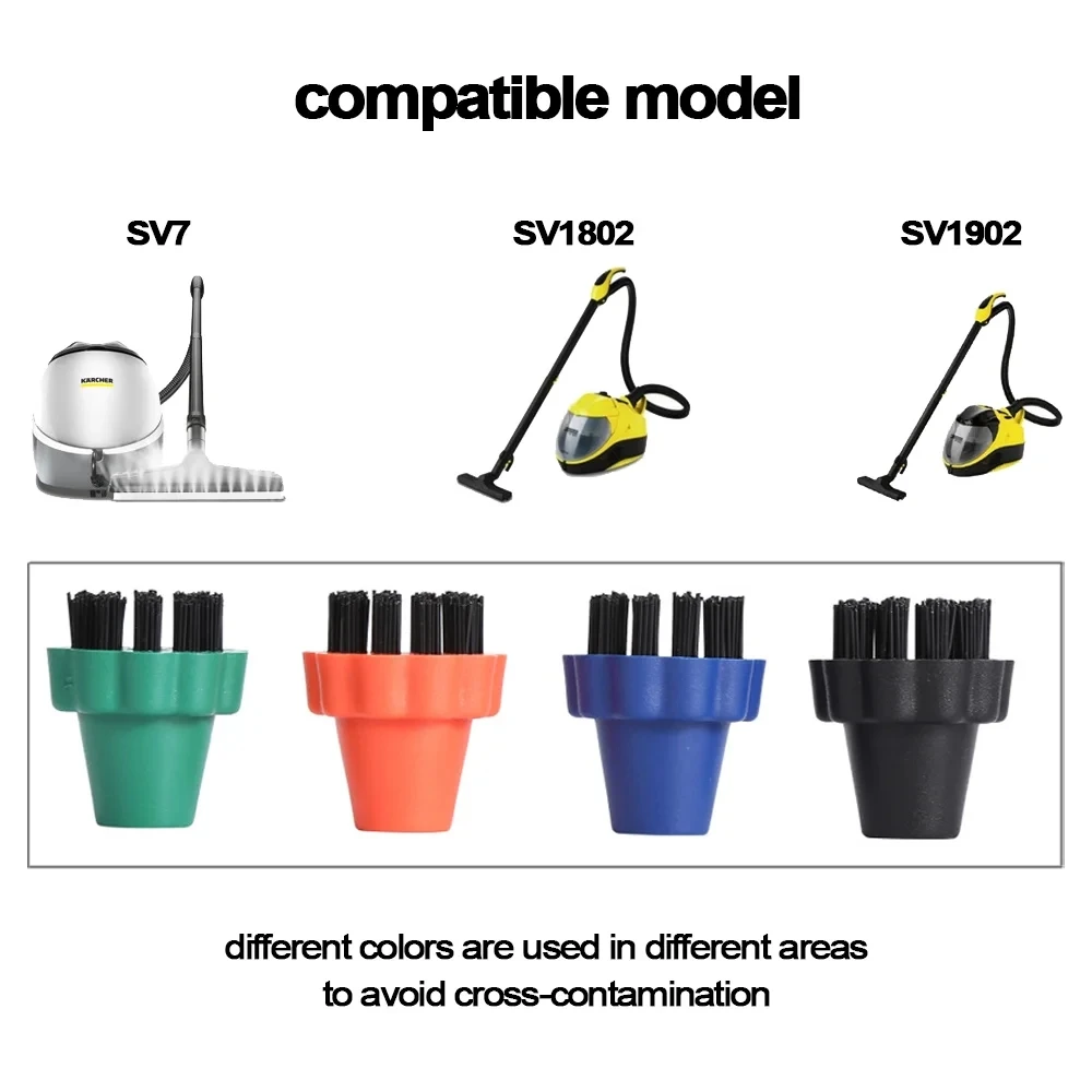 スチームクリーナー用スペアパーツ,小さな丸いブラシアクセサリー,karcher sv7,sv1802,sv1902,sv1902,2.860, 231.0, 4個/セット
