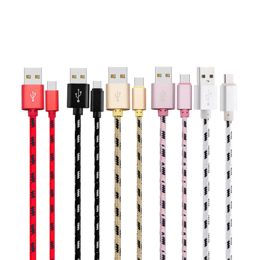 Micro USB Cable 1M Nylon Braided Fast Charging Data Sync Cord Durable Portable for Phones Tablets