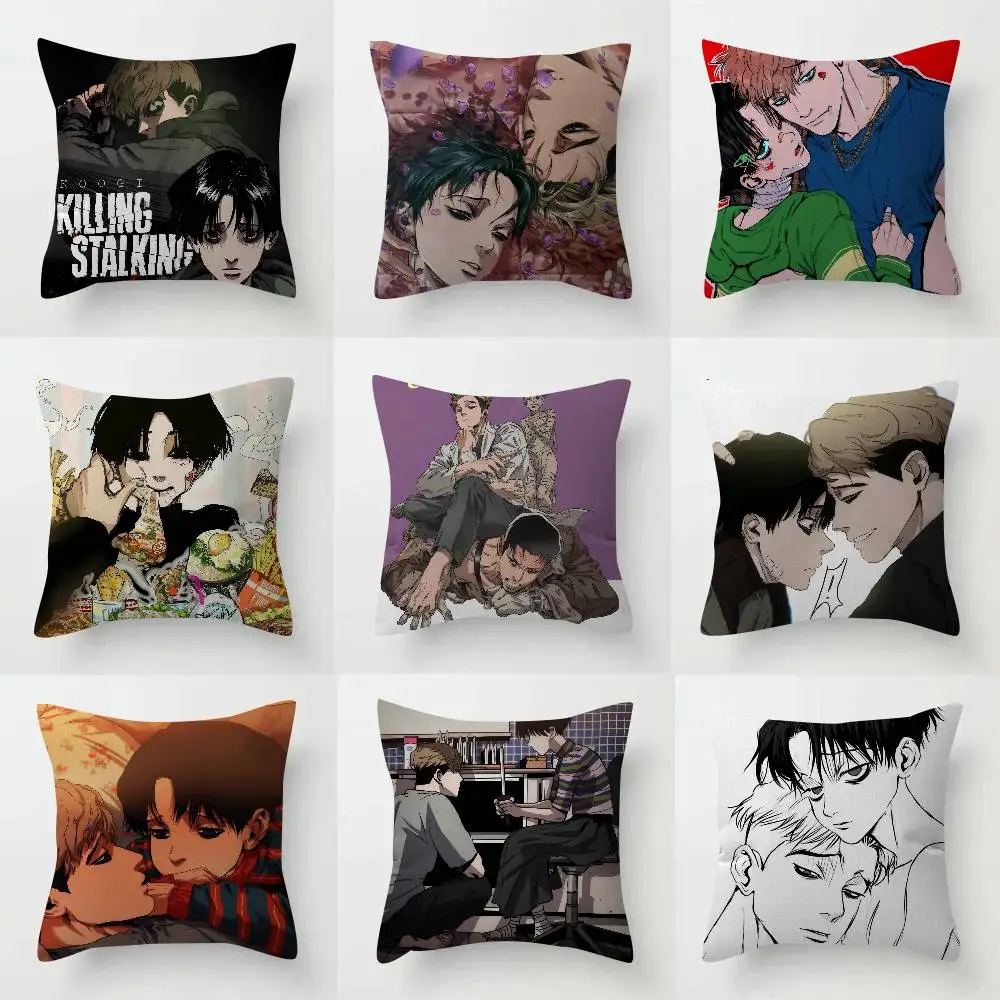 Manga coreana Killing Stalking Vintage, almohadas decorativas personalizadas con imagen y texto para el hogar, regalos para el hogar, 45x45cm