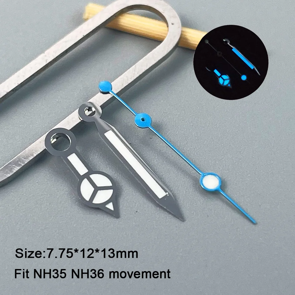 NH35 Wijzers Rose Goud Zilver Goud Horloge Wijzers Voor NH35/NH36/4R/7S Beweging Horloges Pointers blauw Lichtgevend