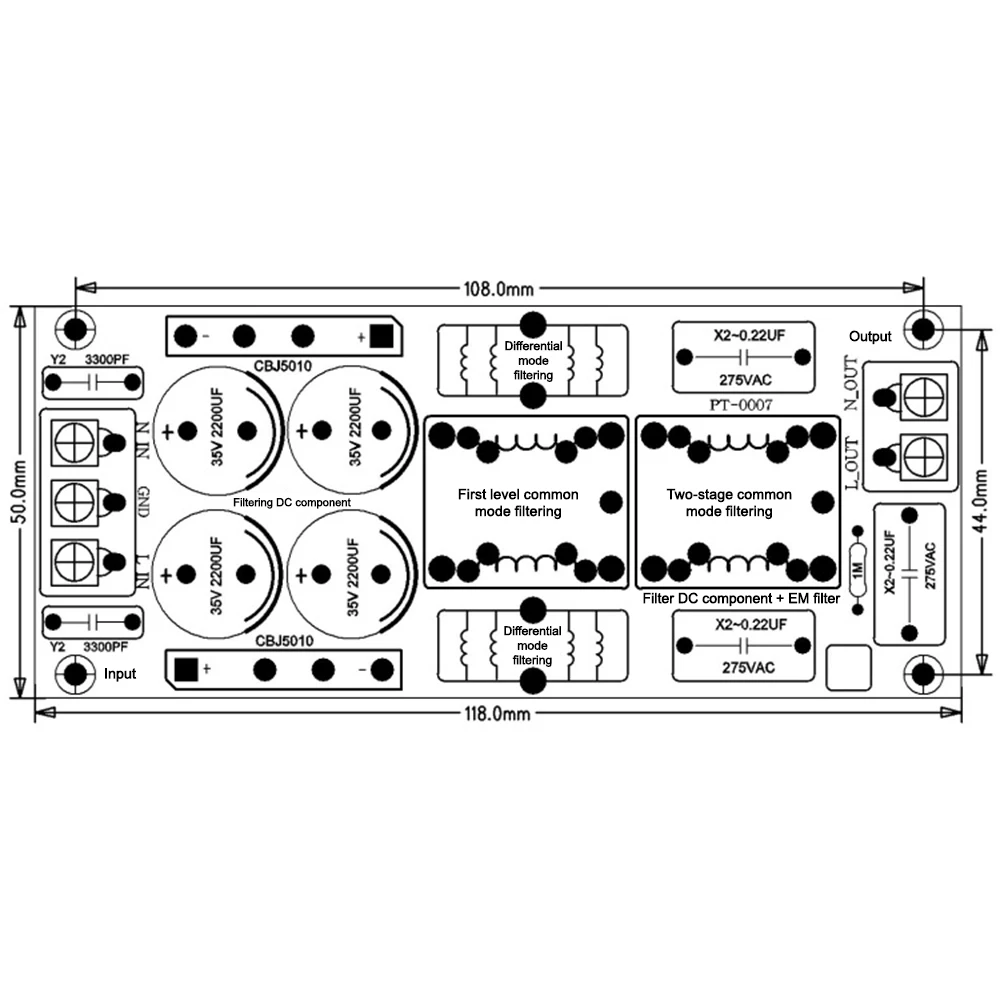 4A 10A 20A AC Power Filter EMI Electromagnetic Interference Filter EMC High Frequency Power Filtering For Audio Power Amplifier