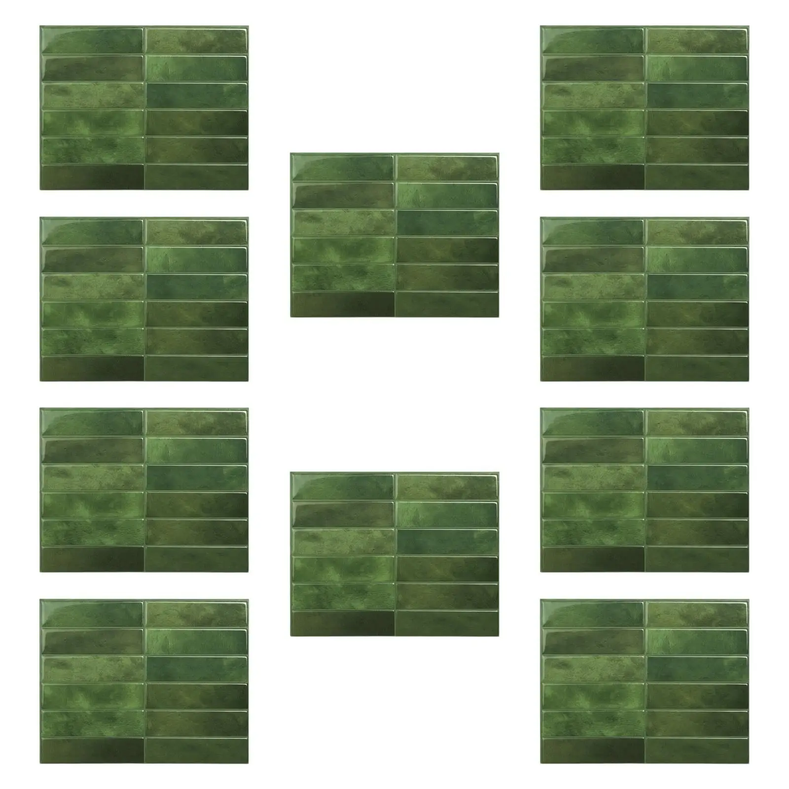 10x PVC-Wandfliesen für Badezimmer, selbstklebend, hochtemperaturbeständig, 9 x 11,4 Zoll, Wandfliesen, Backsplash-Fliesen, Wandaufkleber