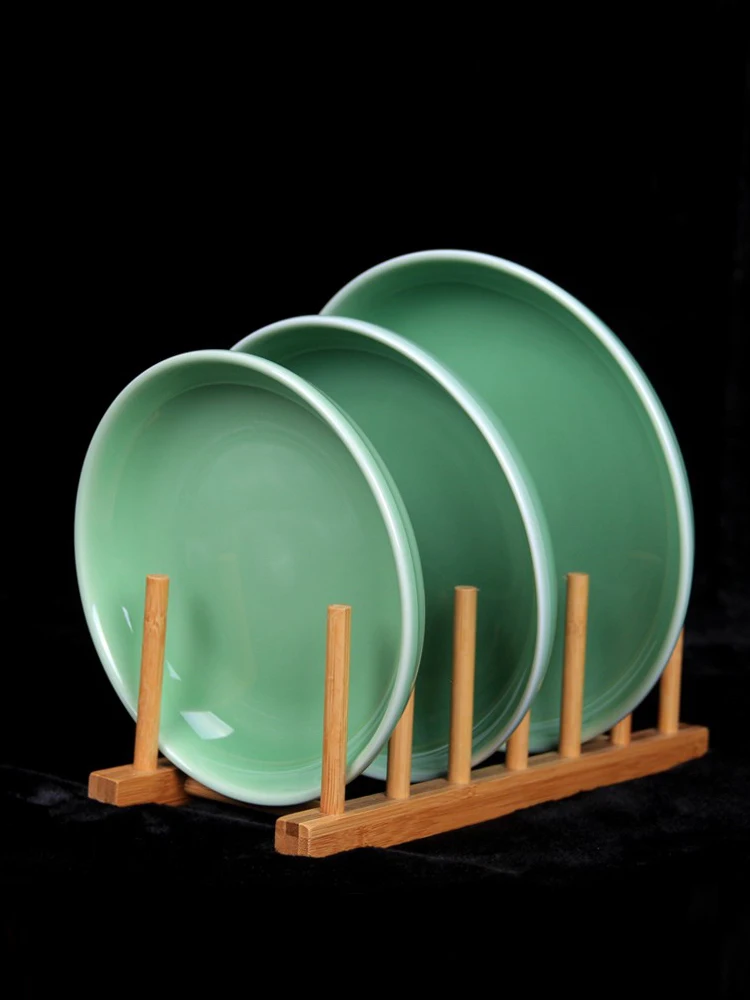 

Celadon Plate dish ceramic soup plate dish deep plates household creative cutlery tray disc ceramic plate