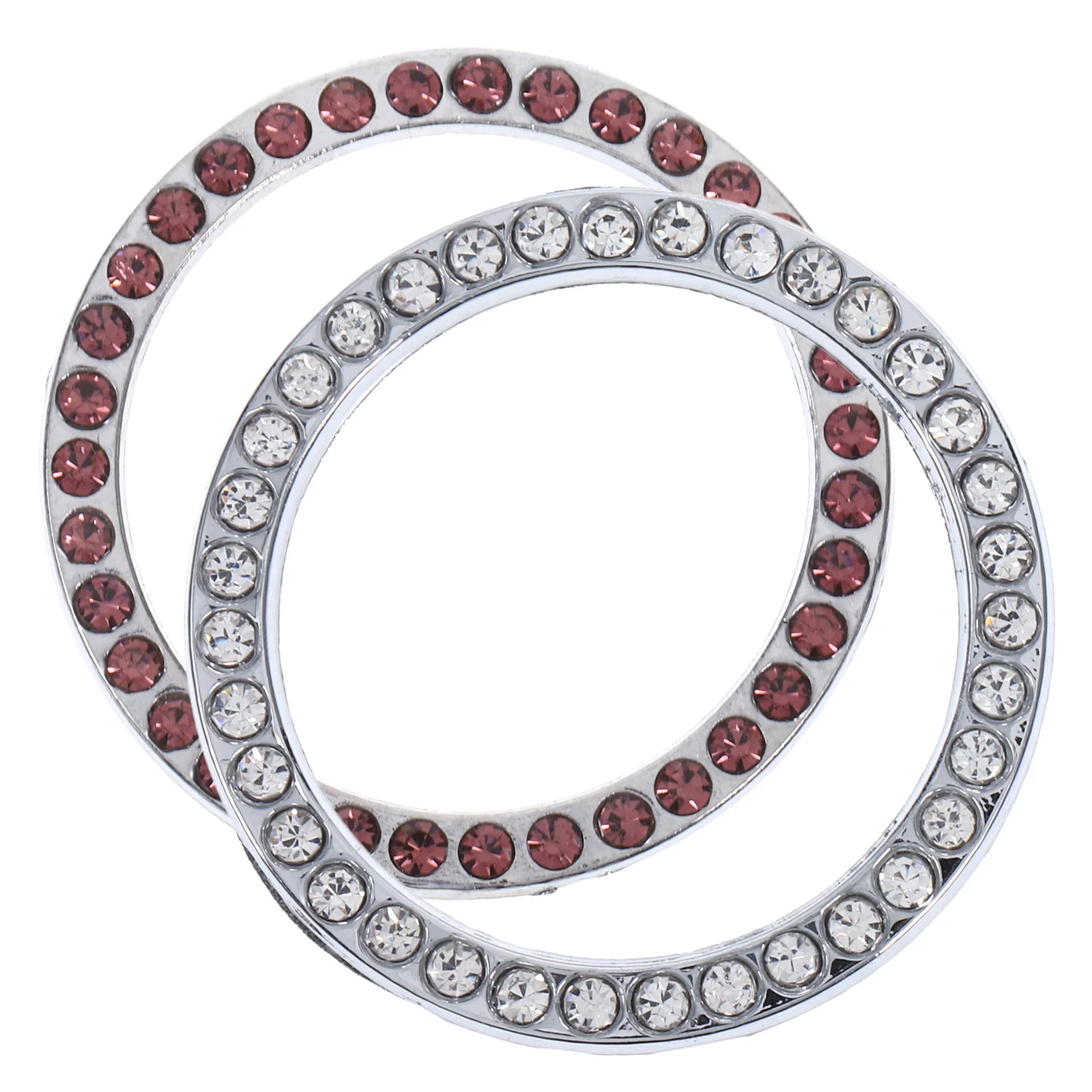 

2pcs Car Push Start Button Rings Bling Decorative Covers Engine Start Button Decoration Rhinestone Adhesive Stickers For Car