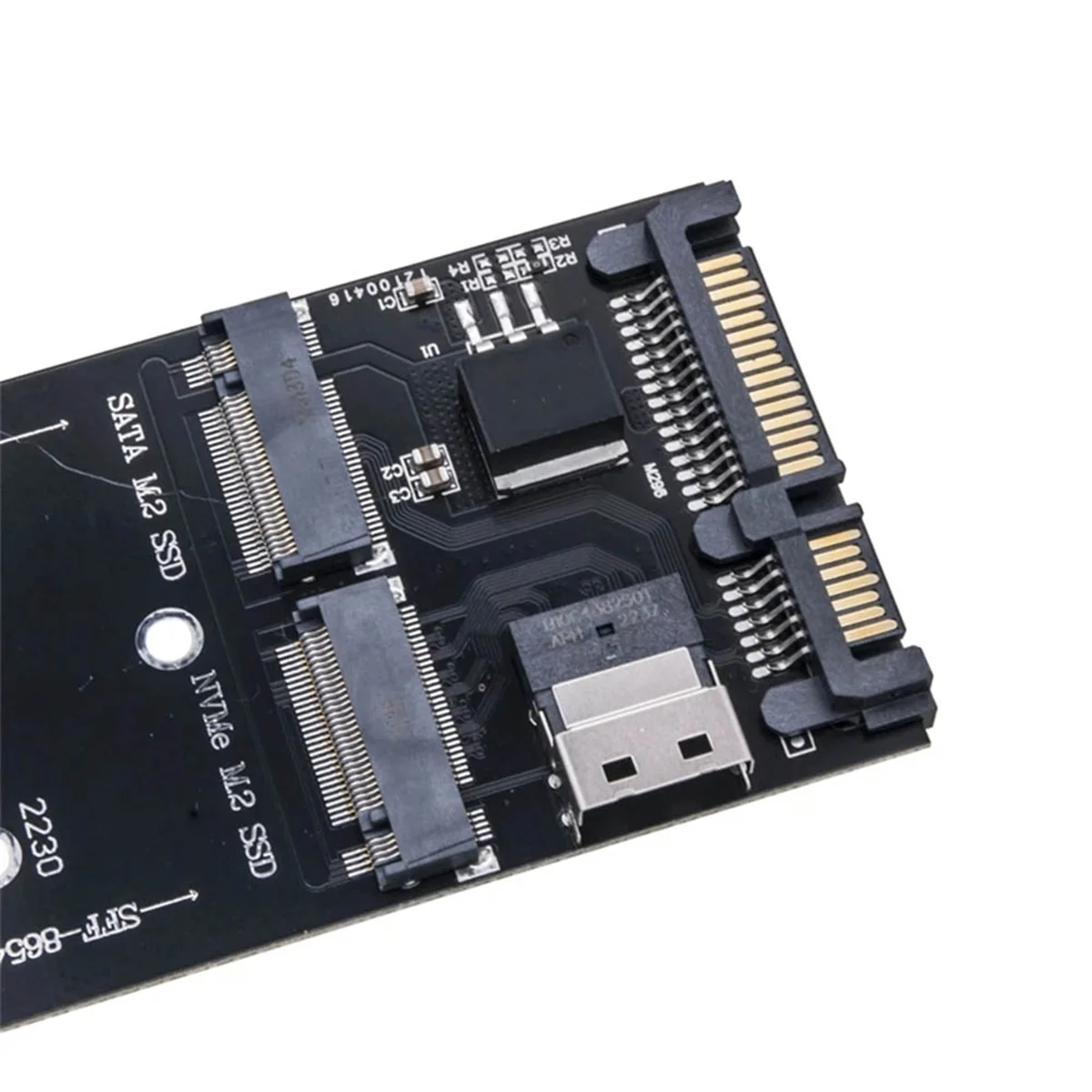 SATA M.2 Solid State SSD to SATA NVMe Protocol Hard Disk to SFF-8654 Adapter Card 2280 Expansion Card