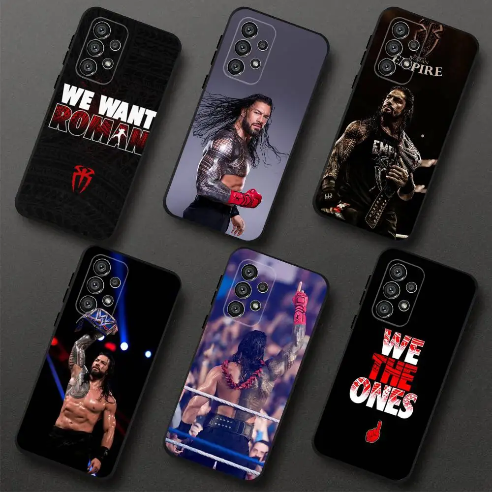 

R-RomanS Big Dog R-Reigns Phone Case For Samsung S 25,24,23,22,30,21,10,9,Ultra,Plus,Lite,FE,4,5G Black Soft Case