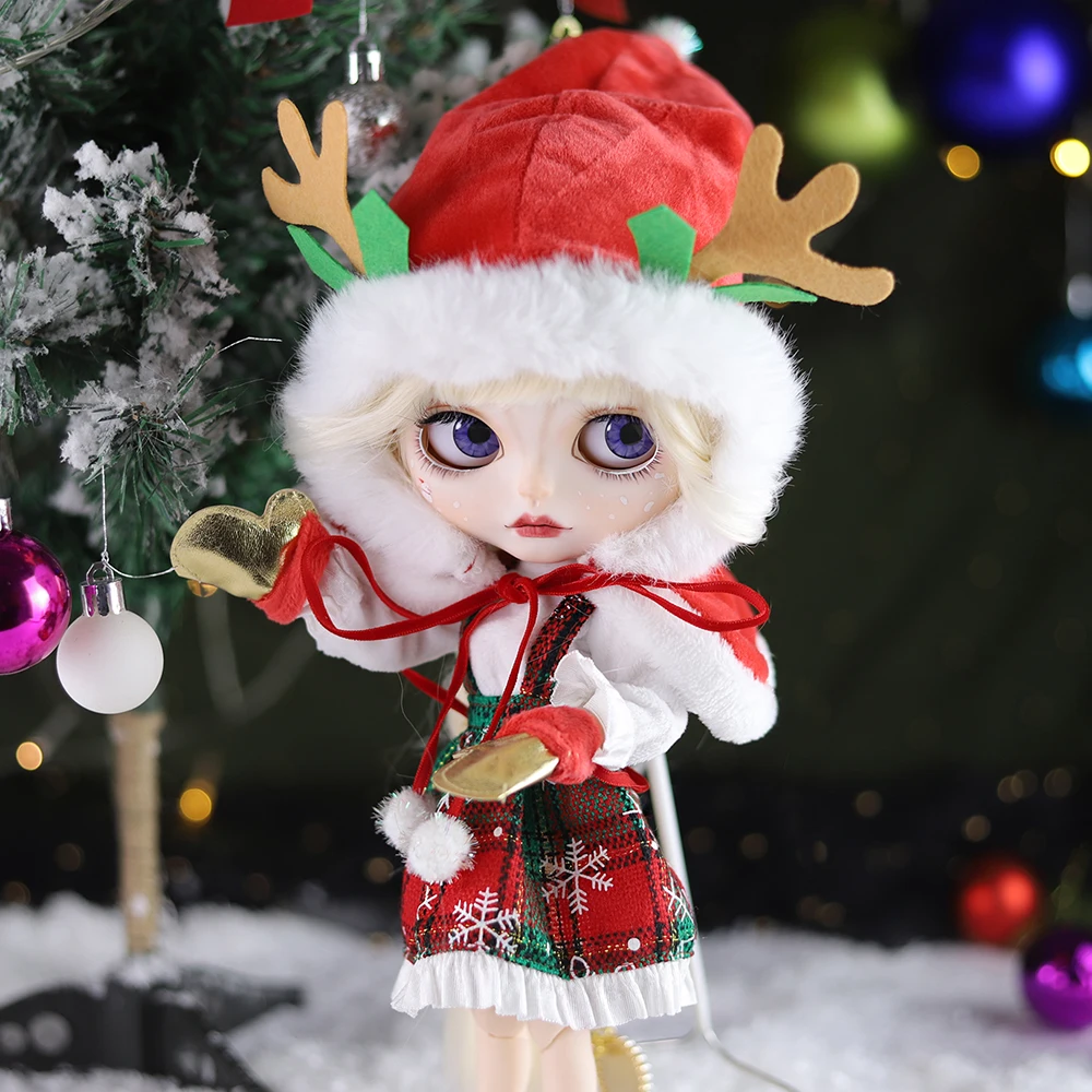 Lodowata lalki Blyth czapka na ciasto wesoły ubrania świąteczne Święty Mikołaj Boże Narodzenie na 1/6 BJD azone