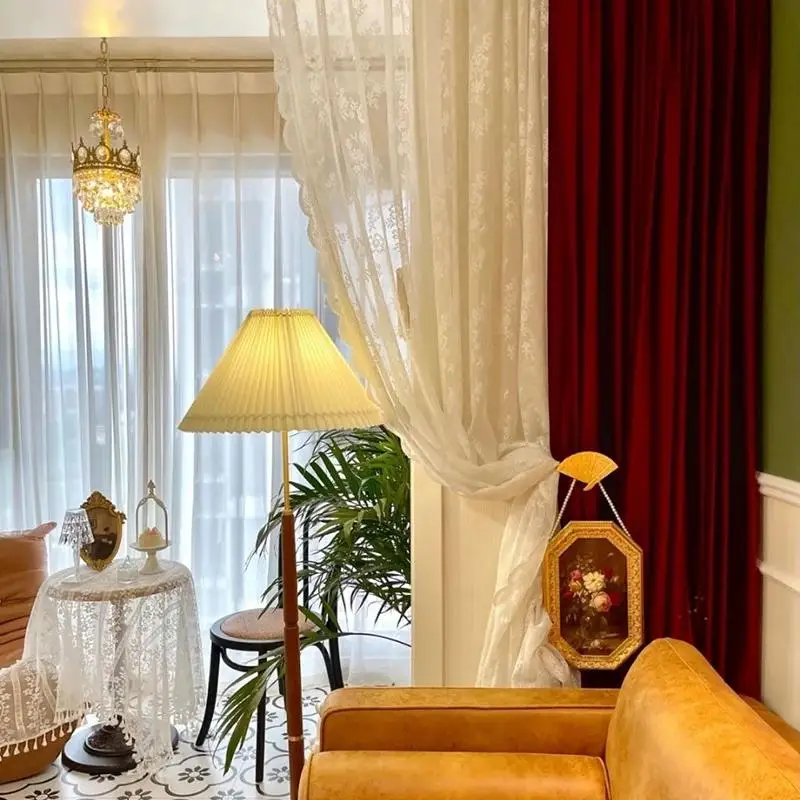 Blumenbestickter Spitzenvorhang mit Schlauchzug für Badezimmer, Schlafzimmer, kleine Fenster, Schrankabdeckung, staubdichte Vorhänge – Detail 10