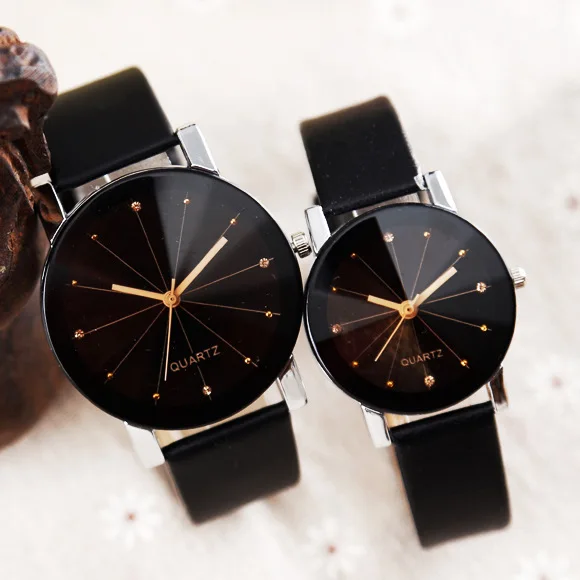 Nova Moda Casal Relógios Estilo Coreano Relógio Senhoras E Homens Relógio erkek kol saati Casual Quartz Leather Band Relógios De Pulso