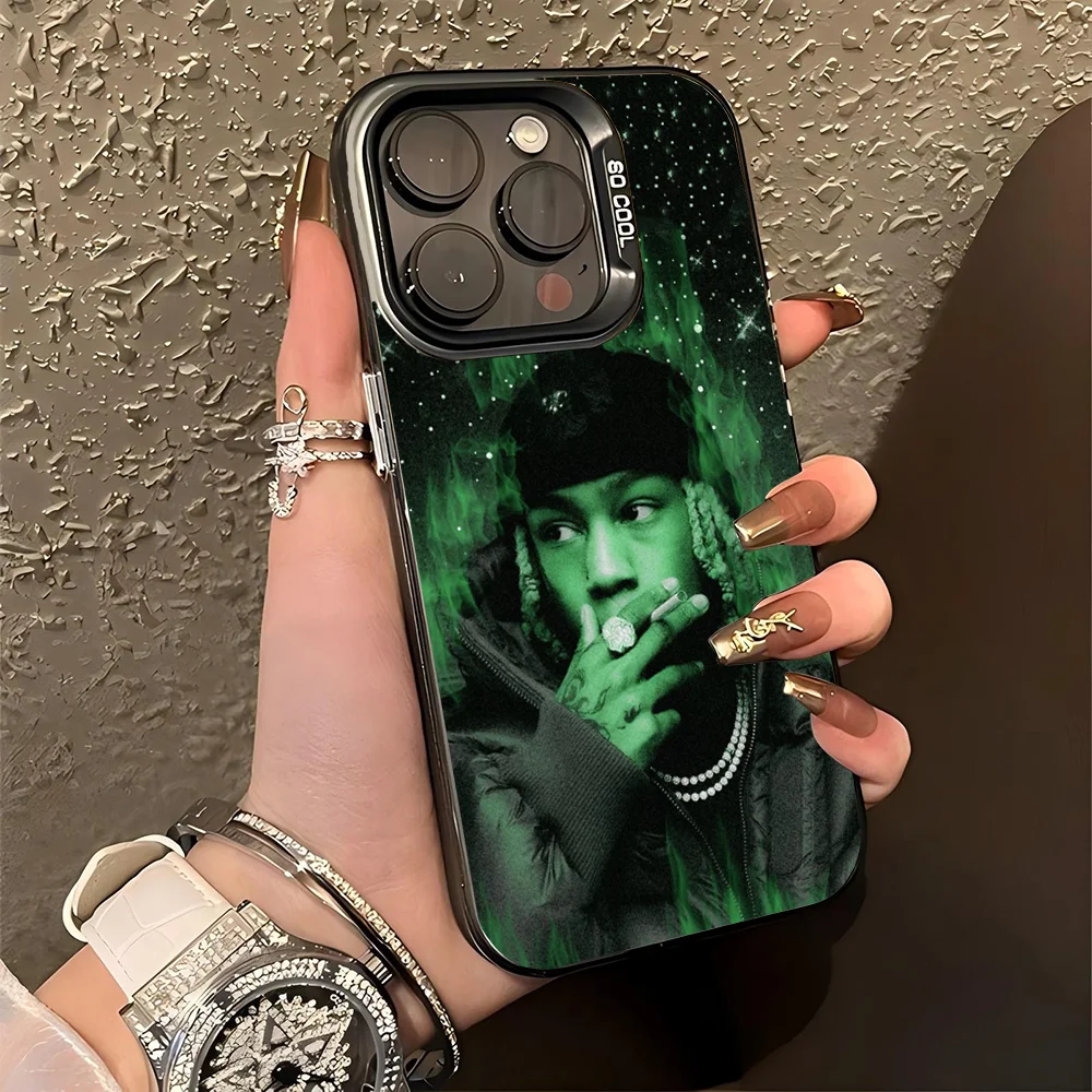 Rapper R-Rich Amiri Phone Case IMD Color Silver Shell For IPhone 16 15 14 13 12 11 Pro Max Plus