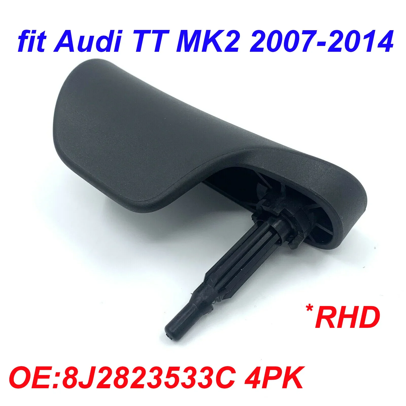 1PC Bonnet Release Handle Genuine Audi Black RHD 8J2823533C 4PK TT MK2 2007-2014