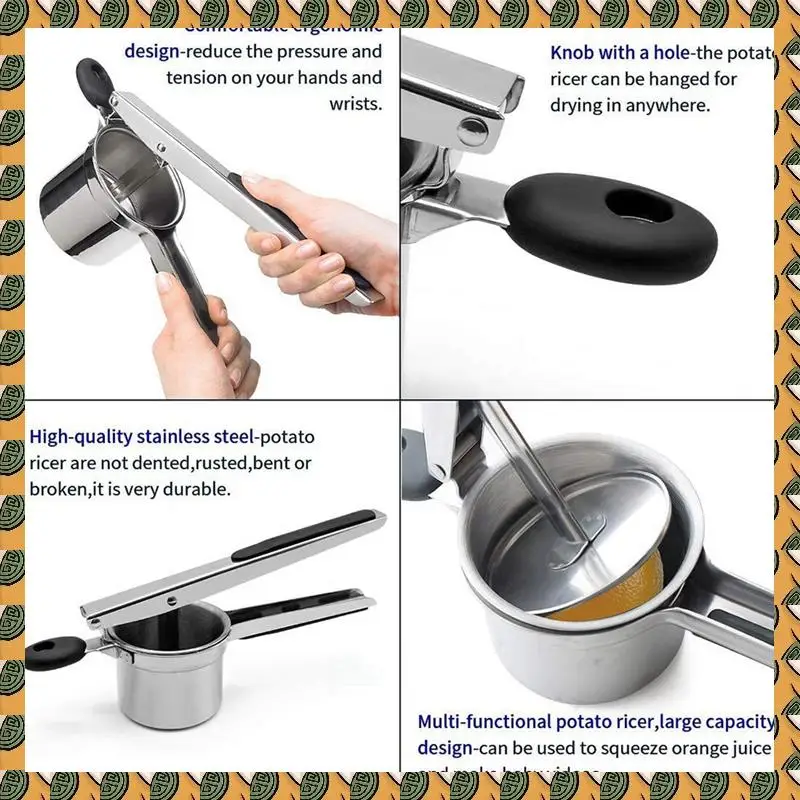 

Potato Blender, Spaghetti Making Machine With 3 Interchangeable Discs For Making Mashed Potatoes, Pasta Press