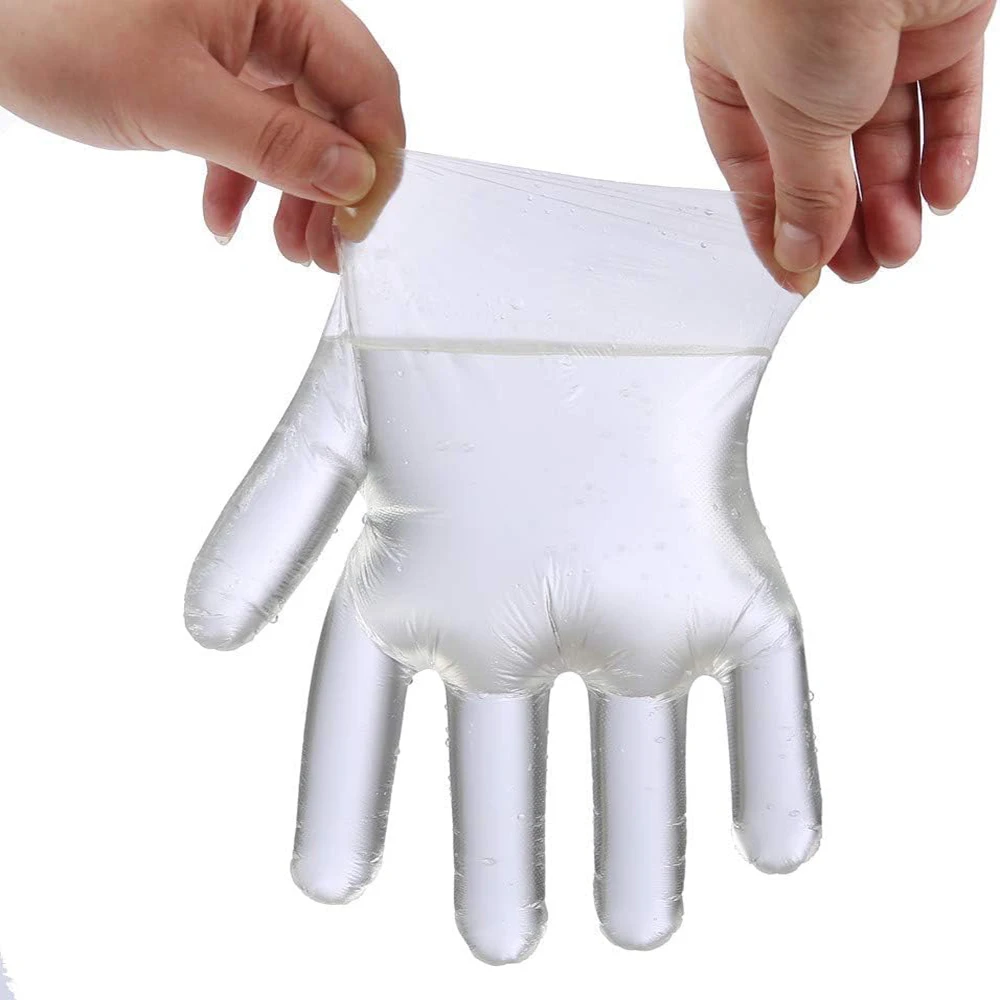 Disposable Food Gloves - 200pcs Piece Plastic Food Safe Disposable Gloves Food Handling