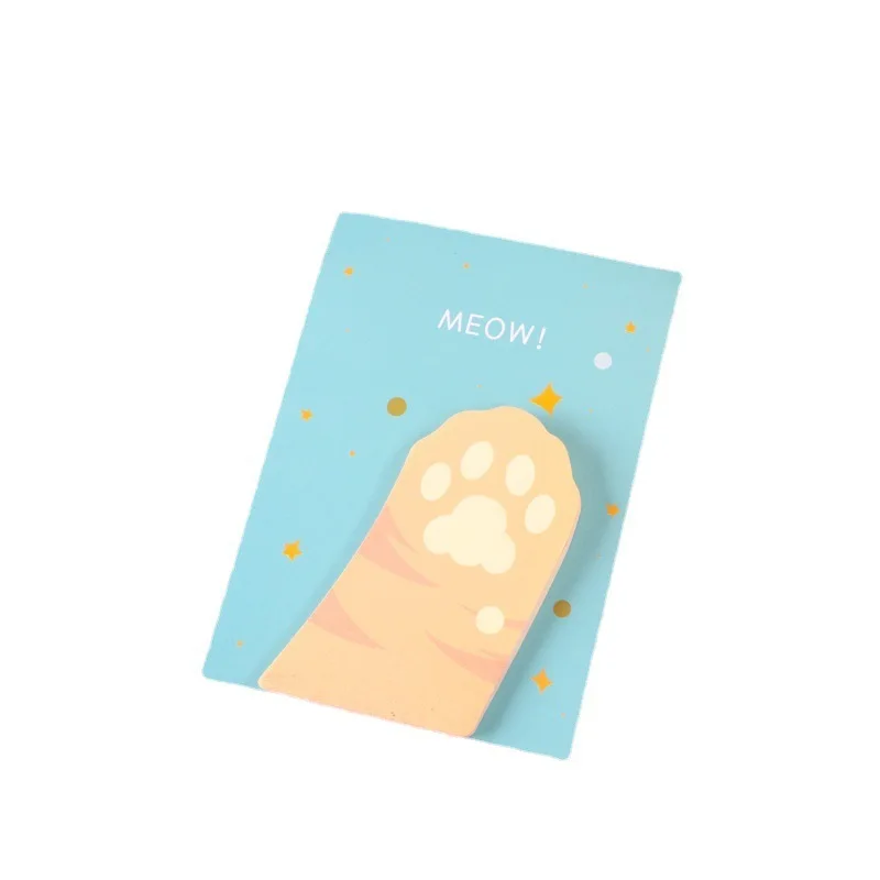 5 Piece Adhesive Cat Paw Meow Sticky Notes Notepad Memo Pad Stationery Sticker