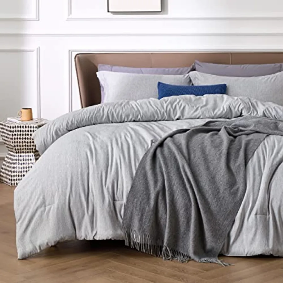 

Queen Comforter Set for YearRound Use: Soft Grey Bedding with Cationic Dyeing Technology 3Piece Set Including 1 Queen Size Comf