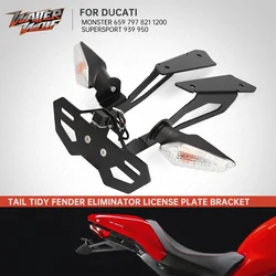 Tail Tidy Fender Eliminator License Plate Bracket For DUCATI Super Sport 939 950 Monster 659 797 821 1200 2017-2023 Turn Signals