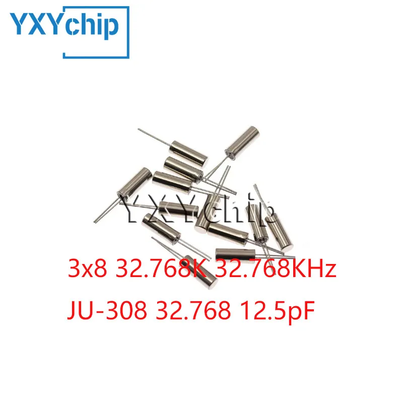 20pcs 3*8 Cylindrical Crystal Oscillator 3x8 32.768k 32.768khz Ju-308 32.768 12.5pf Dip High Quality