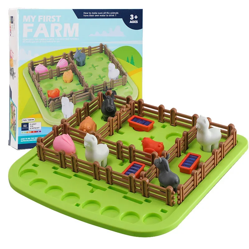 Children’s Brain Training 3D Jigsaw Puzzle - Farm Animal Logic Game Multiplayer Interactive Board & Educational Toy for Kids