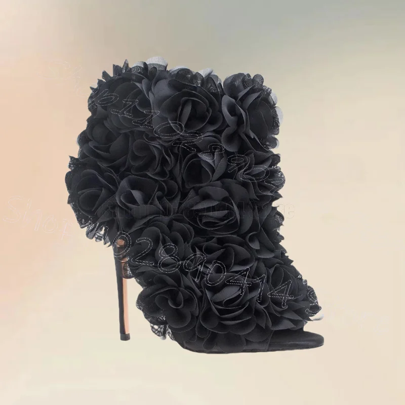 รองเท้าส้นสูงแบบเปิดนิ้วเท้า ดีไซน์ประดับลายสีสันสดใส สวมใส่ง่าย เหมาะสำหรับงานปาร์ตี้ งานเลี้ยง ออกเดท ปี 2025 รองเท้าผู้หญิง