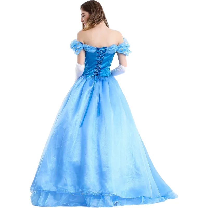 هالوين ديلوكس الأميرة زي الكبار النساء حكاية دور اللعب حسناء اللباس قبالة الكتف الكرة أثواب