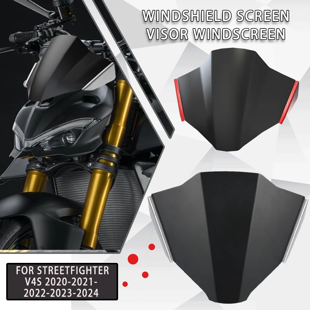 

2024 Motorcycle Windshield Fairing Windscreen Screen Visor Accessories For Ducati Streetfighter V4 S V4S 2020 2021 2022 2023