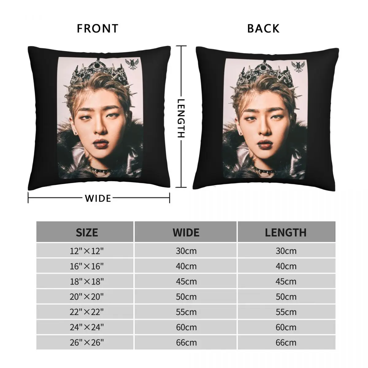 KINGDOM Mujin Kpop Sparkle Edit Square Pillowcase Polyester Linen Velvet Creative Zip Decor Home Cushion Cover